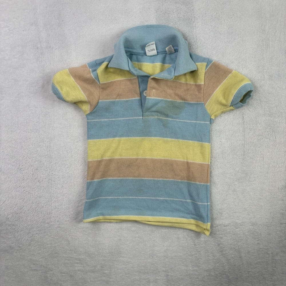 VTG 60s Zany Kaynee Striped Short Pullover Collared Polo Stains Toddlers Size 5